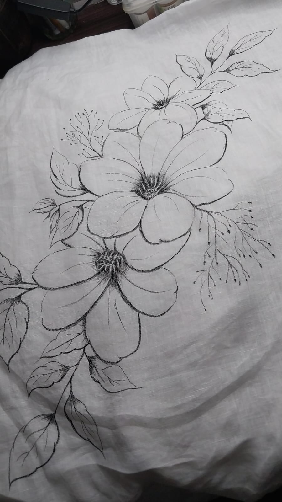 Pencil sketch fabric art-Alankrutha
