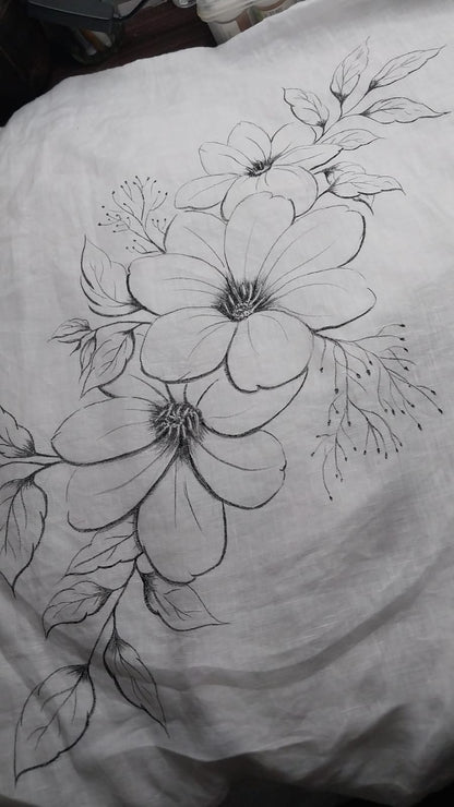 Pencil sketch fabric art-Alankrutha