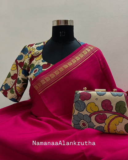 Pen Kalamkari High Neck Blouse