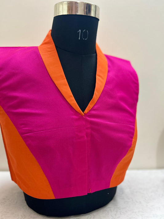 Dual Combination Silk Blouse