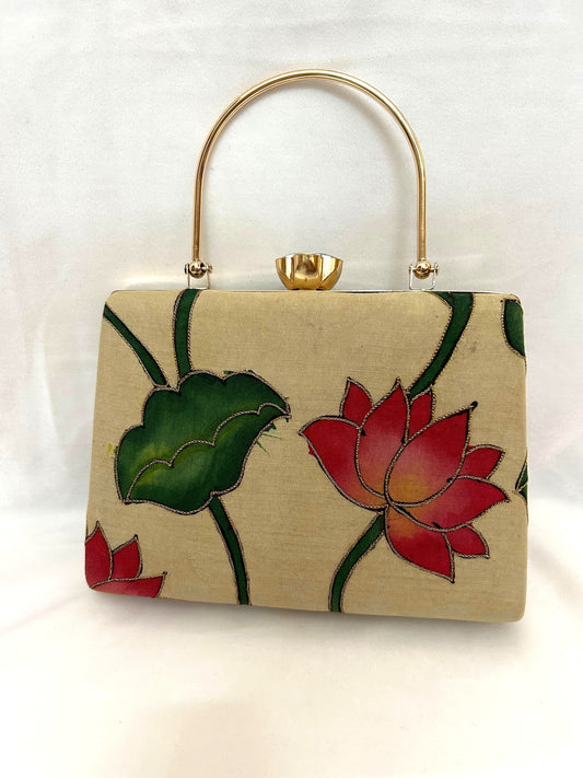 Hand embroidered Pen Pichwai Clutch