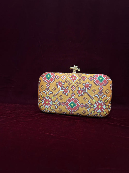 Mustard patola clutch-Alankrutha
