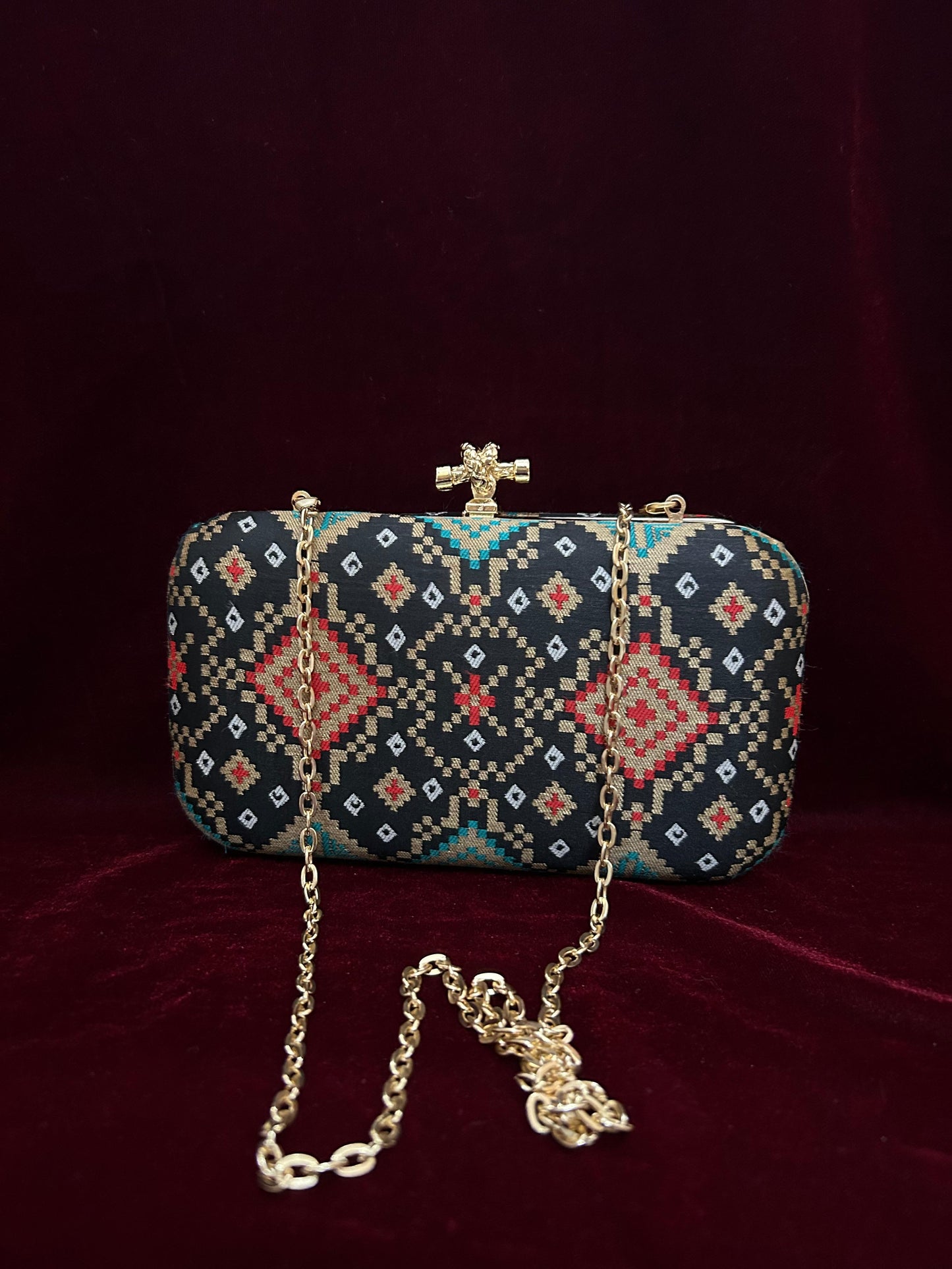 Black  Patola Clutch