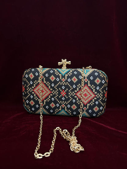 Black  Patola Clutch