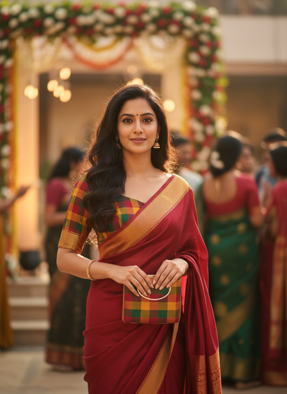 Palam Checks Kanchi Silk Blouse