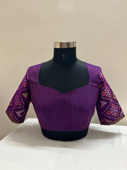 Purple Patan Patola Silk Blouse
