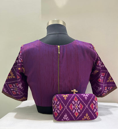 Purple Patan Patola Silk Blouse