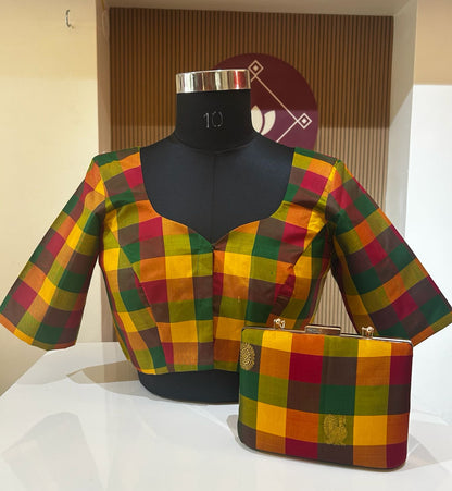 Palam Checks Kanchi Silk Blouse