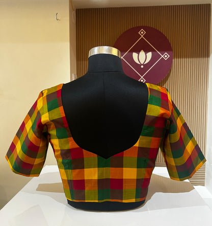 Palam Checks Kanchi Silk Blouse