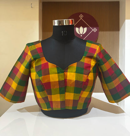 Palam Checks Kanchi Silk Blouse