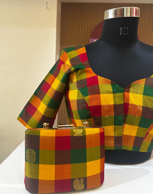 Palam Checks Kanchi Silk Blouse