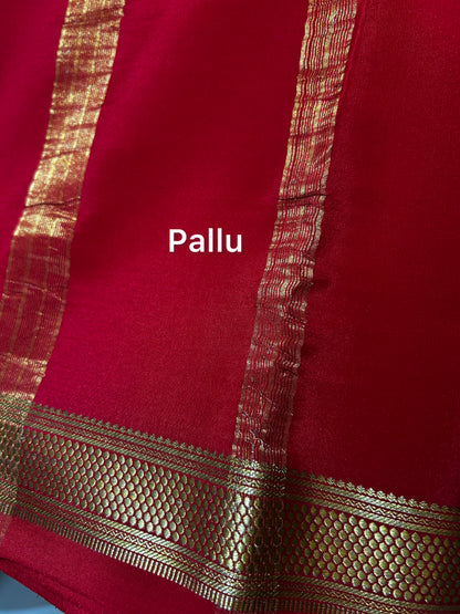 Red Pure Mysuru Silk Saree