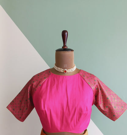 Pink Brocade Blouse