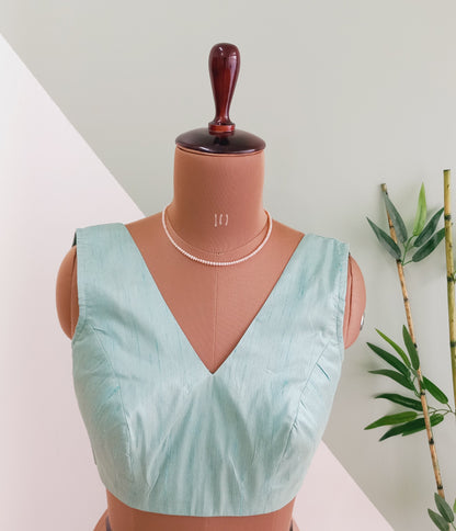 teal green readymade blouse-Alankrutha