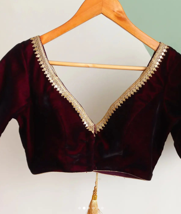 Red Velvet blouse-Alankrutha