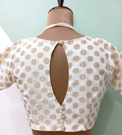 White Ready to wear Blouse-Alankrutha