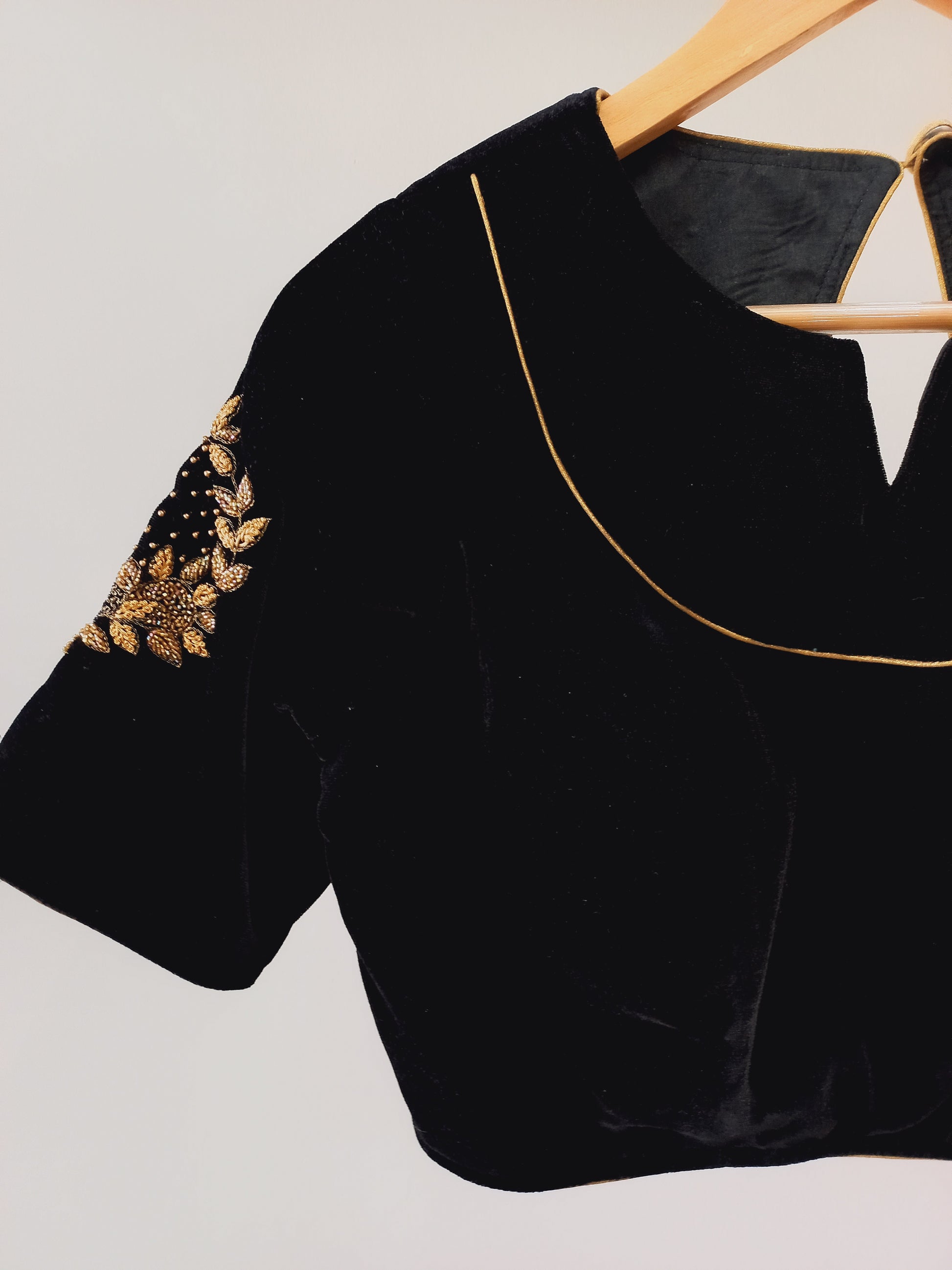 Hand Embroidered Velvet Blouse- Alankrutha