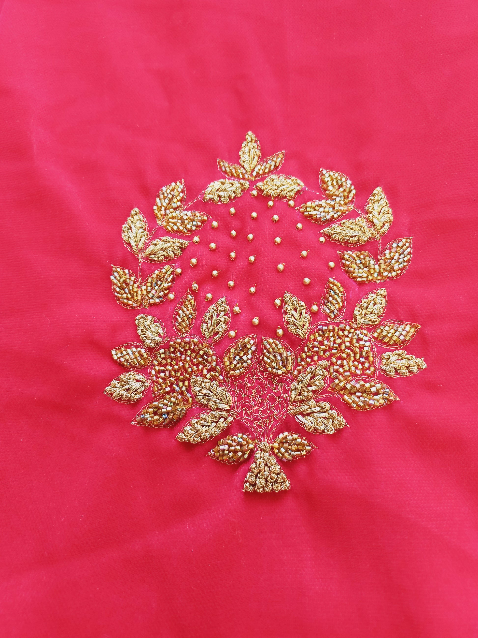 Hand embroidered Velvet Blouse Piece-Alankrutha