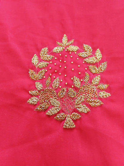 Hand embroidered Velvet Blouse Piece-Alankrutha