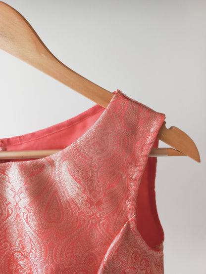 Peach Pink Brocade Blouse- Alankrutha