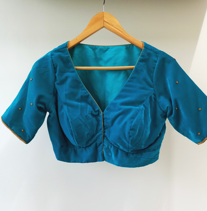 blue velvet blouse - Alankrutha