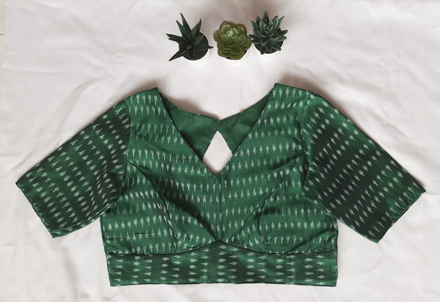 Green Ikkat Blouse - Alankrutha