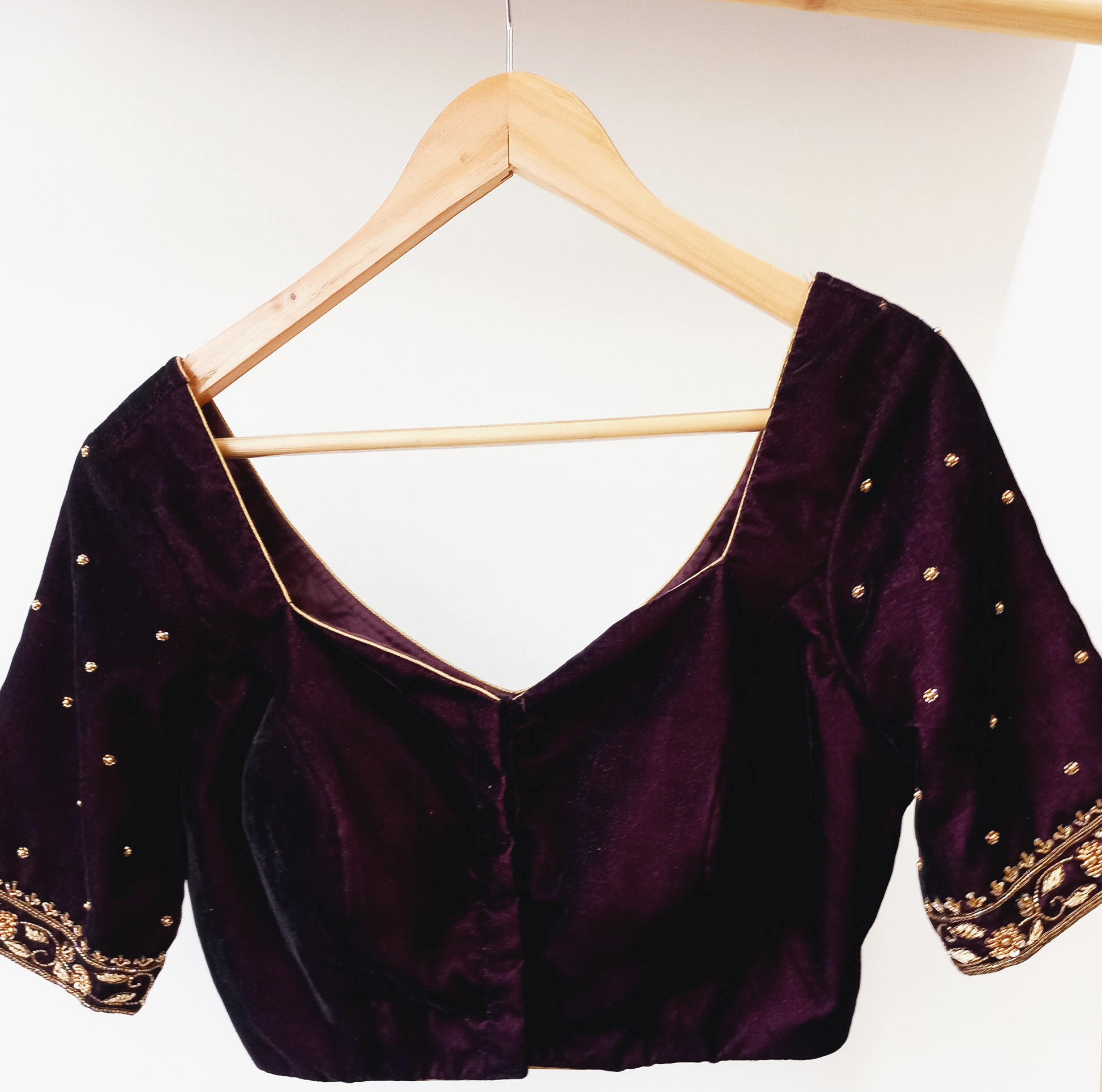 Wine Velvet Blouse- Alankrutha